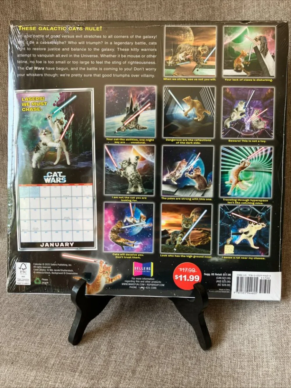 Sellers Publishing Cat Wars Galaxy 2026 Calendar New